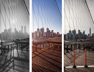 New York before and after - from Brooklyn Bridge