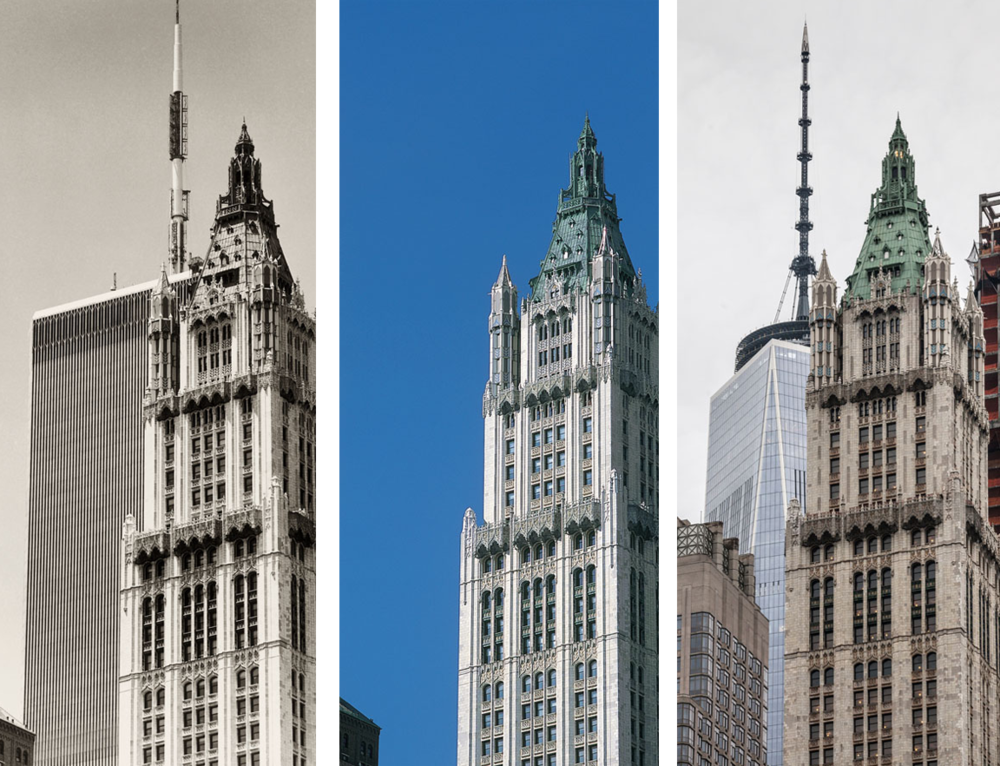 New York before and after - Woolworth Building