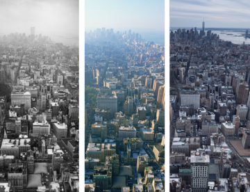 New York before and after - from Empire State Building